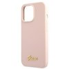 Guess GUHMP13XLSLMGLP iPhone 13 Pro Max 6,7 jasnoróżowy/light pink hardcase Silicone Script Gold Logo Magsafe